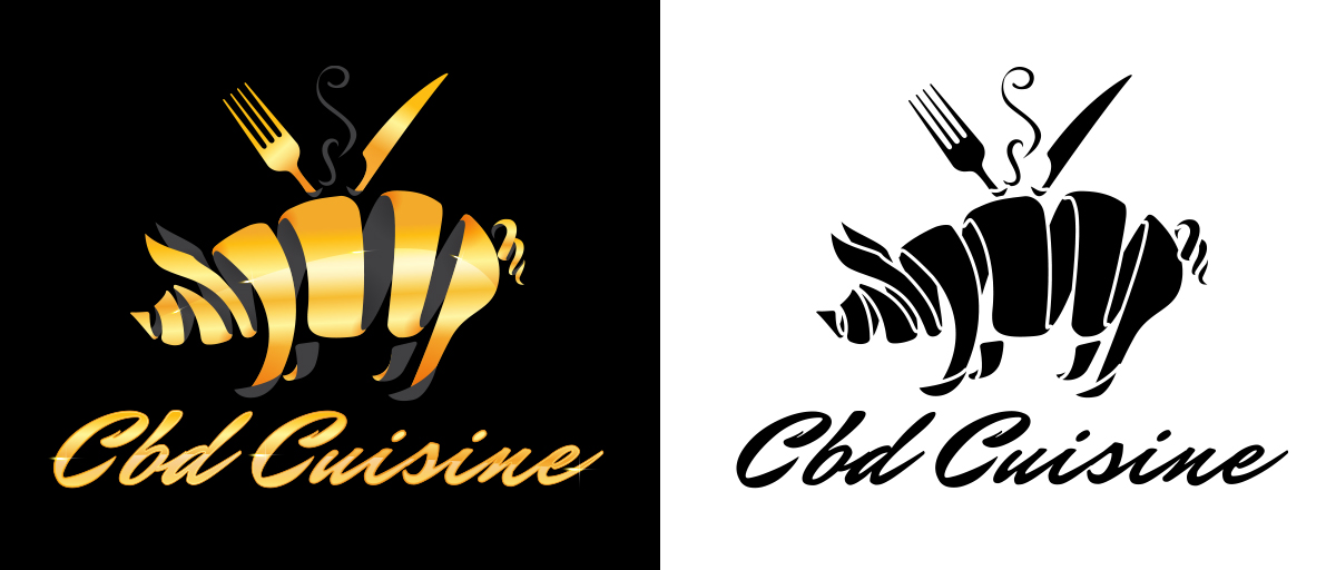 Side-by-side comparison of the gold mark on black and the black mark on white